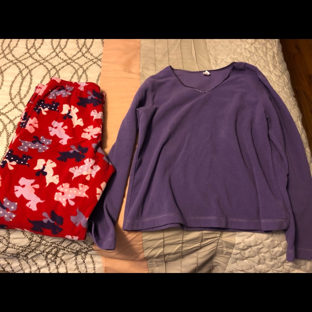 Fleece dog pajama set